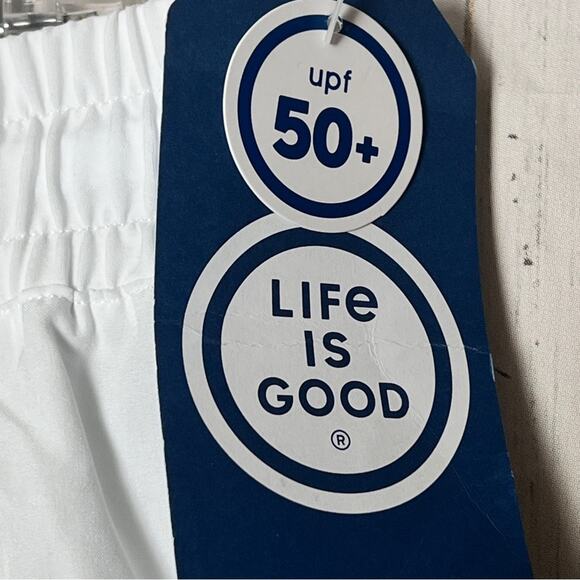 Life Is Good White Summer Style Drawstring American Flag Sandals Graphic Sz L - Picture 4 of 15